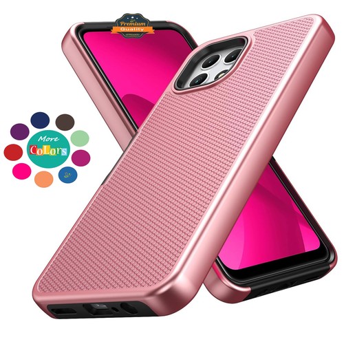 For Revvl 7 5G (T-Mobile) Dual Layer Slim Hybrid with Textured Rugged Case Cover - Picture 1 of 49