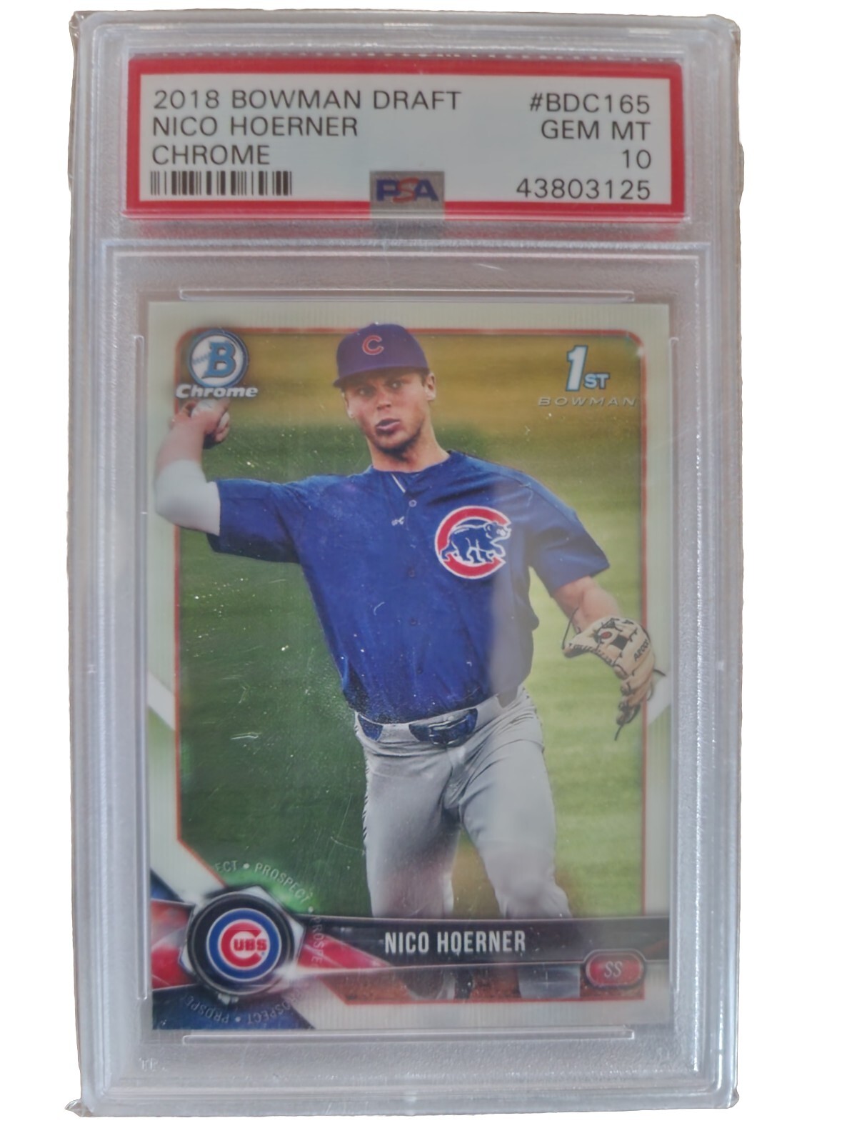 Nico Hoerner, Chrome #BDC165 - 2018 Bowman Draft - PSA 10 GEM MT