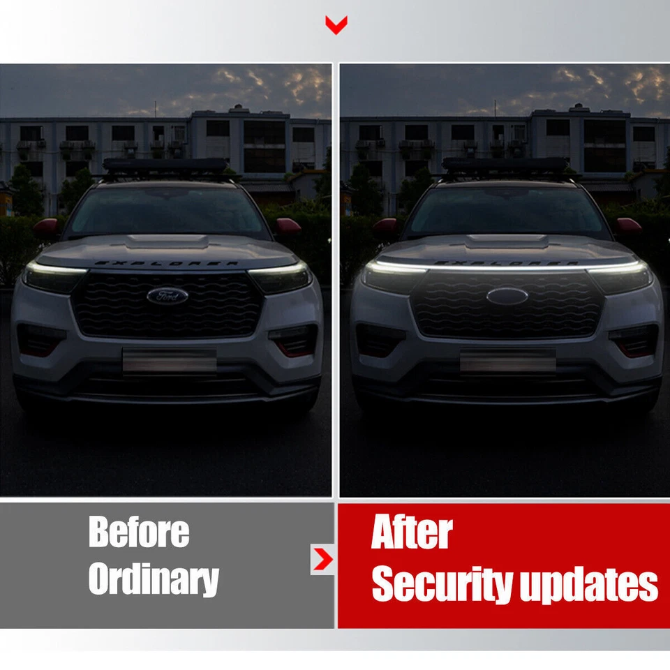 Tira de luces LED para capó de rejilla delantera DRL lámparas decorativas para Nissan Murano Foto 4 de 4