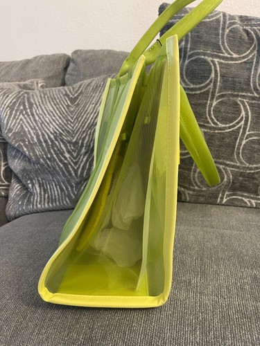 MARC JACOBS The Tote Bag Medium Neon Green Yellow PVC Clear Bag $295 - Picture 6 of 8