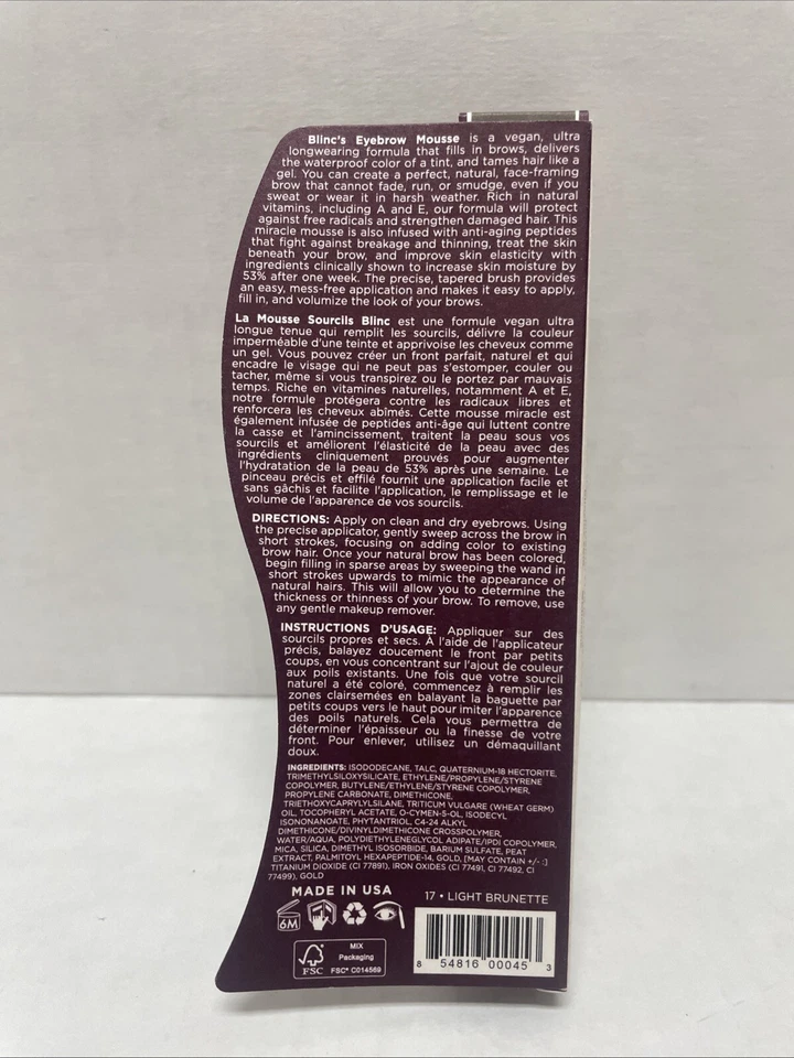 blinc Eyebrow Mousse Light Brunette 4.7 mL/0.16 Fl Oz - Image 2 of 4