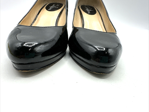 COLE HAAN Women's 7.5 B Black Patent Leather Closed Almond Toe Heel Pump Shoes - Picture 13 of 15