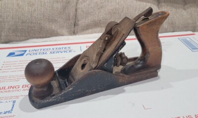 Vintage Unbranded 9.5'' Inches Smoothing Hand Plane Woodworking Tool