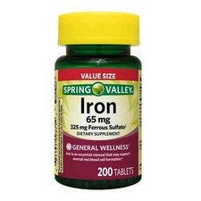 Spring Valley Iron 65 Mg, 200 Ct Total Tablet...