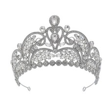 9.2cm Tall Crystal Heart Wedding Bridal Queen Princess Tiara Crown For Women