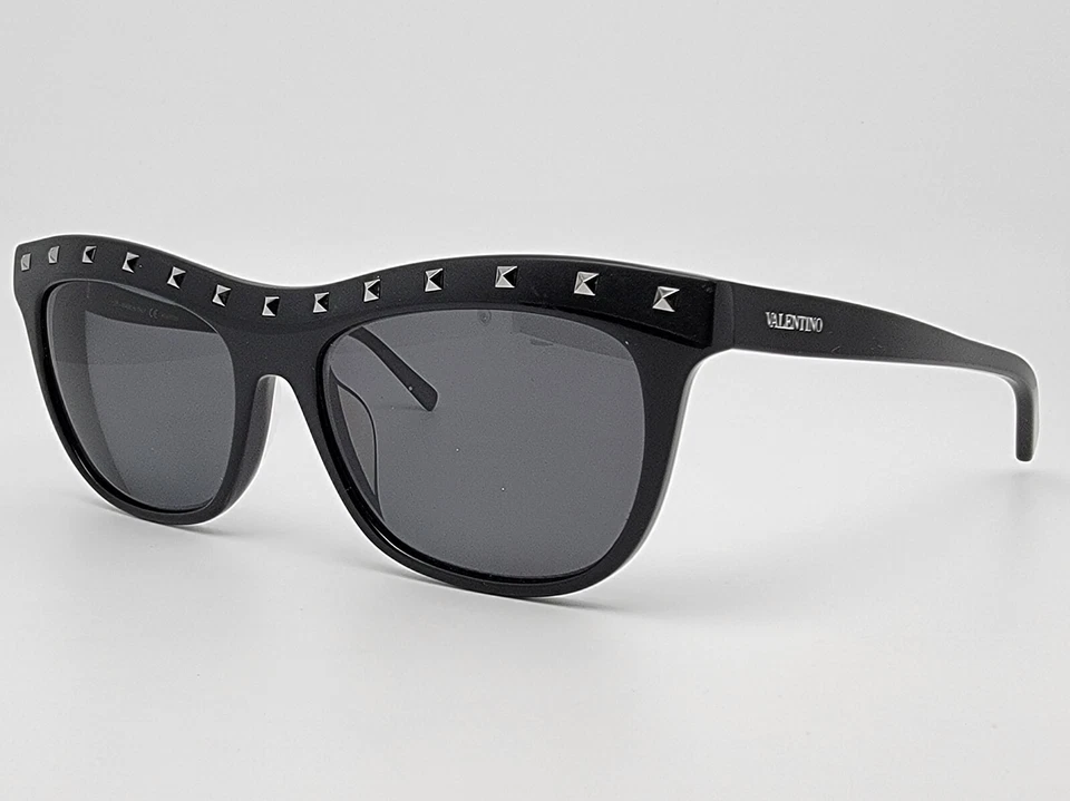 Valentino V650S 001 Gloss Black RockStud Sunglasses FRAME ONLY w Case Italy 54mm - Image 3 of 4