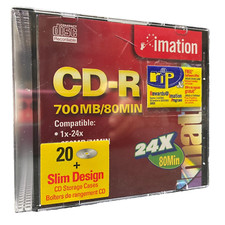 NWOT-Sealed 20-Pack Imation CD-R 24x 80min/700MB 1x-24x Compatible, Recordable
