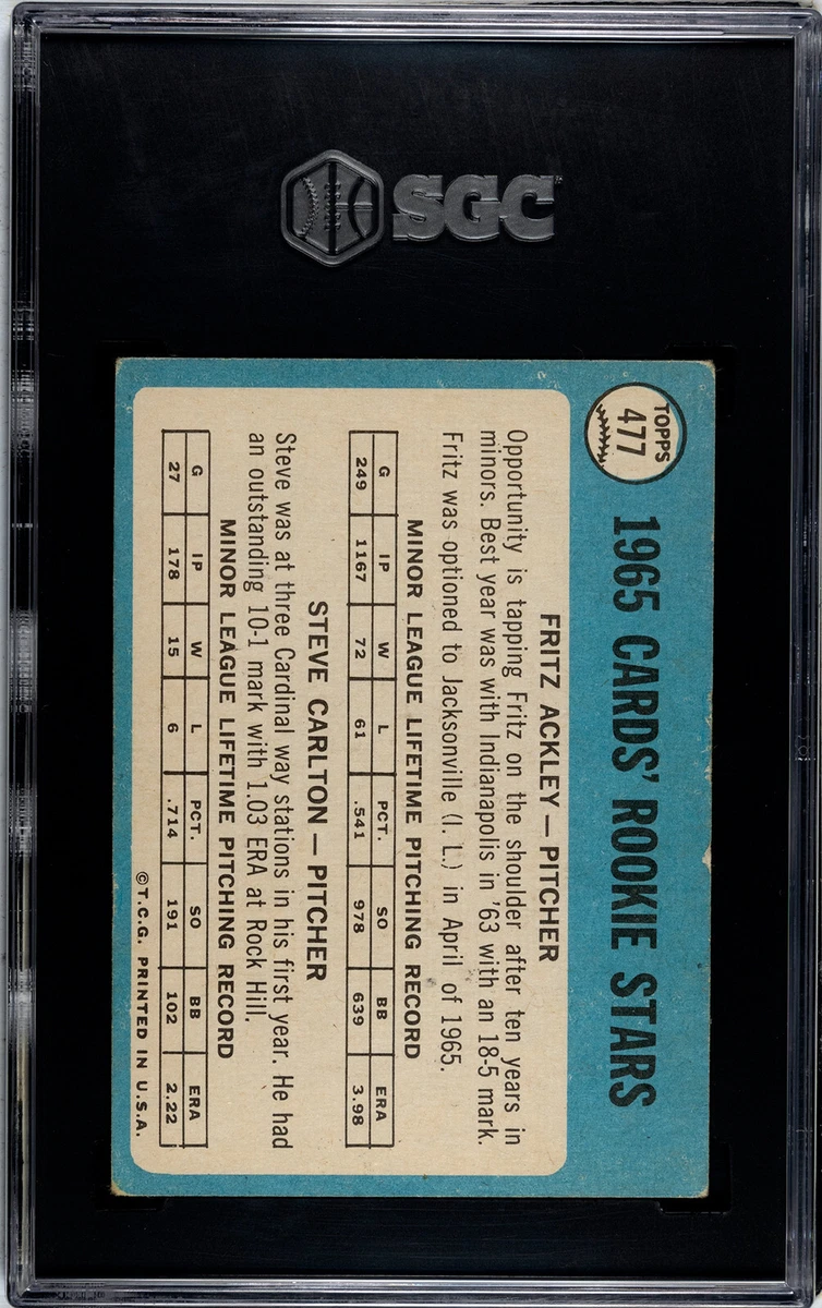 1965 Topps Baseball #477 Steve Carlton Fritz Ackley Rookie Stars RC SGC  Graded 2 | eBay
