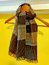 Brown plaid winter scarf  Made in France