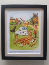 Oliver Preston print '....... There's Nobody Here At The Moment........'  FRAMED