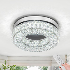 11.8 Modern Crystal Chandeliers Flush Mount Ceiling Light Fixture LED Chandelie