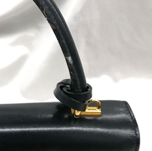 Gucci Lady Lock Top Handle Handbag Black Leather w/ Key & Mirror Used Authentic - Picture 16 of 24