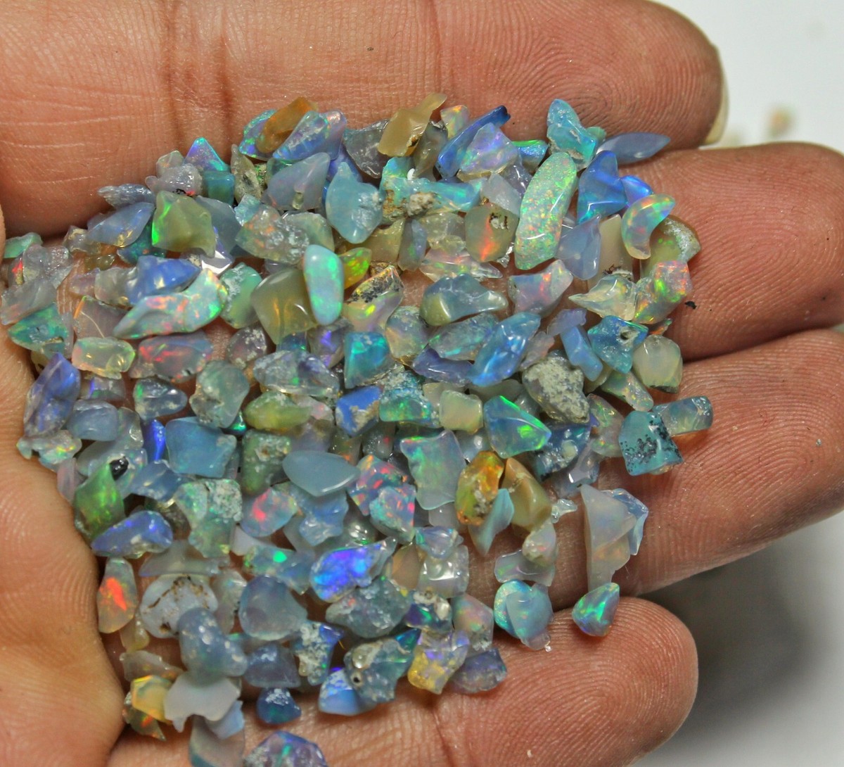 Opal Rough 200-Piece Lot AAA Natural Ethiopian Welo Fire - Multi Flash Opal Chips Rough Natural Brazil Fire Opal Loose Gemstones - Foto 7