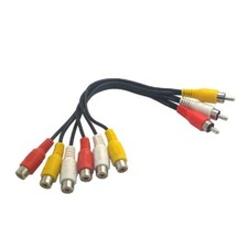 Wyvern Triple Rca Stereo Audio And Video Cable Male To Dual Female/av Splitter C