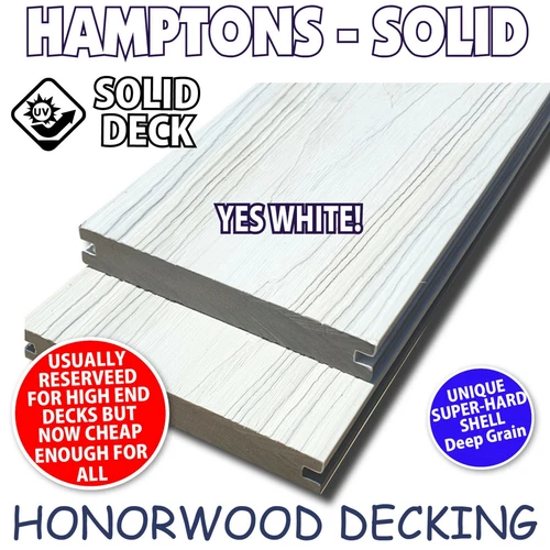 WHITE HAMPTONS 5400x138 x 23mm similar colour to Trex Deck COMPOSITE DECKING - Picture 2 of 15