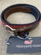Vineyard Vines Santa Whale Canvas Club Belt Red Boys Size 26 NWT