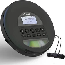 KLIM Nomad Portable CD Player Walkman, FM Radio, Bluetooth, Fusion Earphones