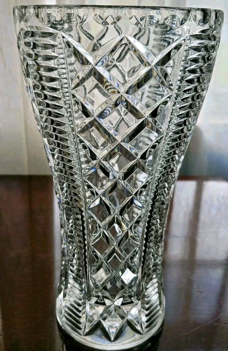 Diamond Cut Crystal Vase In Crystal Contemporary Glass for sale | eBay