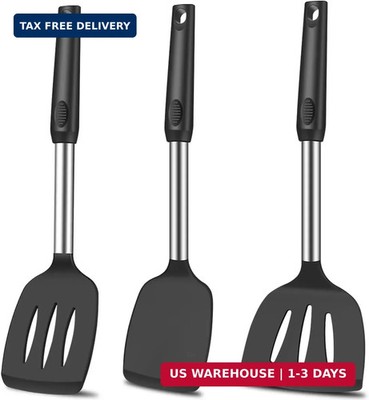 Spatula Set Silicone Heat Resistant for Nonstick Cookware Rubber Silicone Spatul