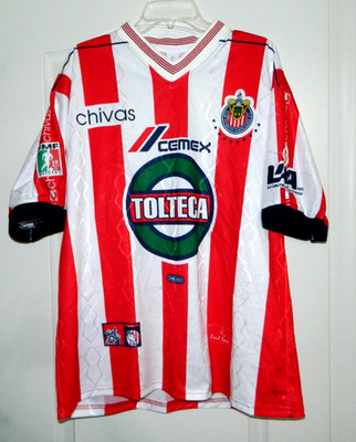 Men's Vintage Deportivo Guadalajara Red & White Size XL