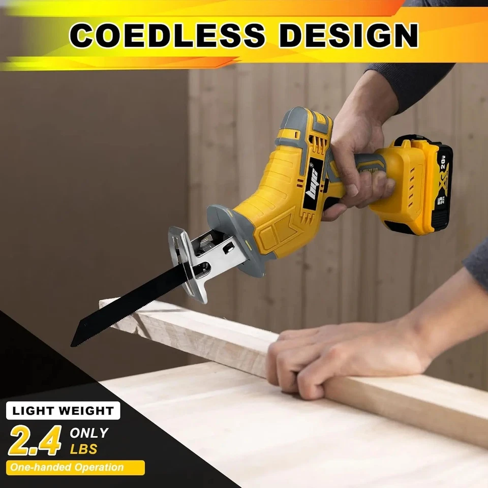 Cordless Reciprocating Saw, Portable Cutting Electric Saw Variable-speed Wooden - Image 2 of 4