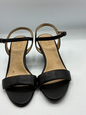 Naturalizer Black 2.5" Wedge Heel Shoes 6 M Women's Open Toe Ankle Strap - New