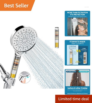 #ad Advanced Filtered Showerhead High Pressure 6 Settings Easy Swap Installation $49.45