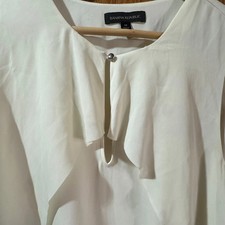 Banana Republic Womens Ivory Layered Front Ke...