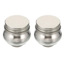2Pcs Paint Pot Container Cup Palette Cups with Lid and Clip Fixes Silver 2" x 2"