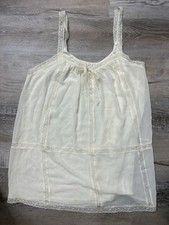 Oscar de la Renta Pink Label Women  s White Satin Lace Nightgown Slip Dress M