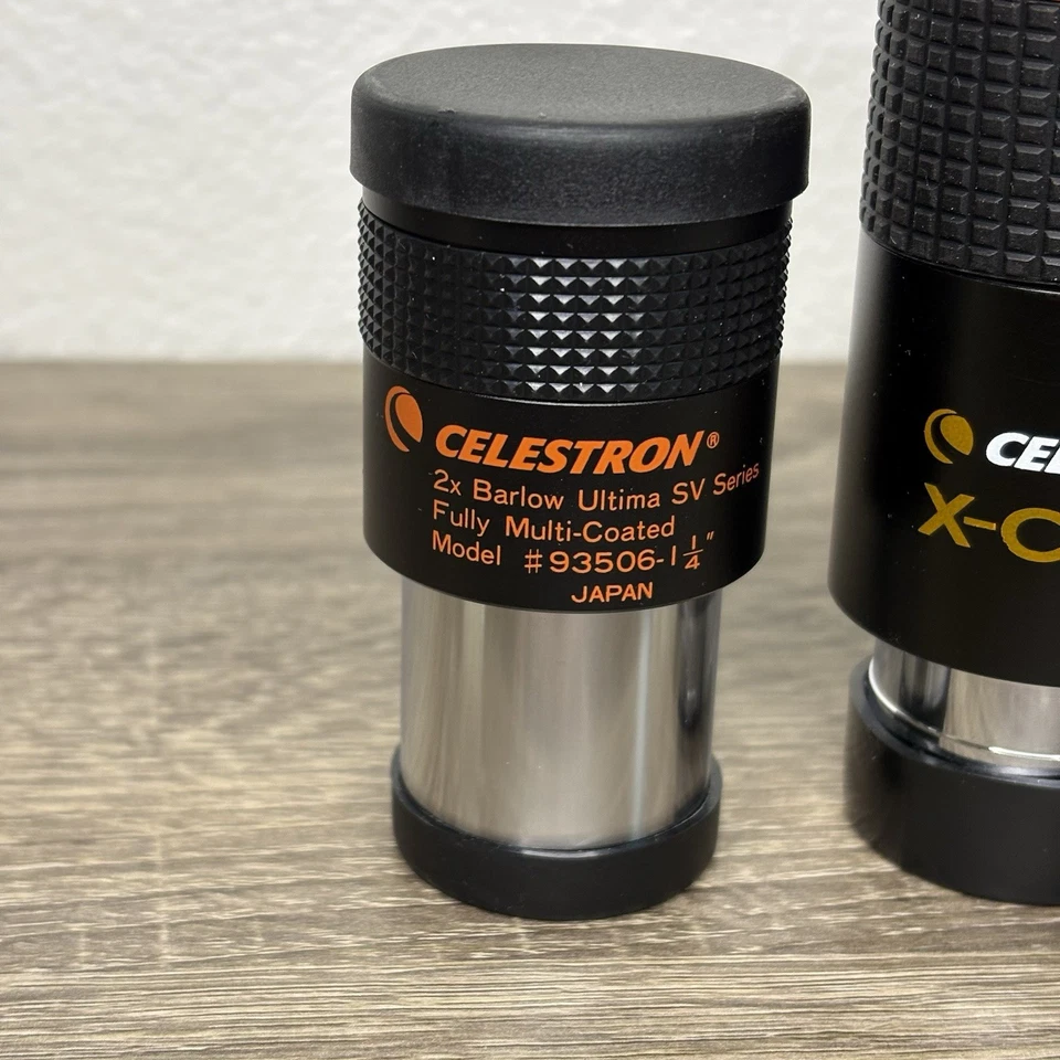 3 Celestron Eyepieces 8mm 10mm X-Cel Series 2x Barlow Ultimate SV 1.25" - Image 2 of 4