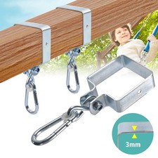 2 x SWING HOOKS METAL HANGERS 90x90mm FOR SQUARE WOOD TIMBER CLIMBING FRAME Iron