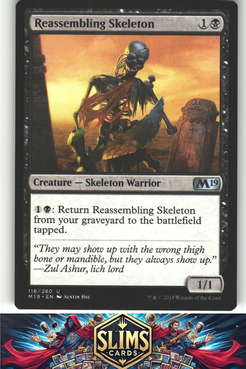 Reassembling Skeleton - Core Set 2019 - Uncommon - NM or Better - MTG - #116