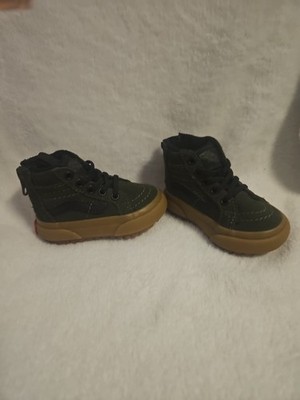 VANS Infant Boy Size 2 Olive Green Zip Back Boots - MTE COLD WEATHER NEW