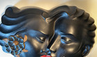 Vintage Wall Plaque Man &  Woman Face Lovers Mid Century Chalk-ware — photo 9