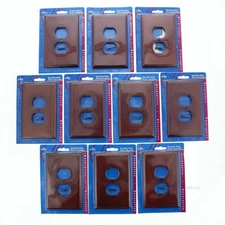 10 Leviton CHERRY Wood Finish 1G Receptacle Duplex Outlet Wallplates 89203-CHR