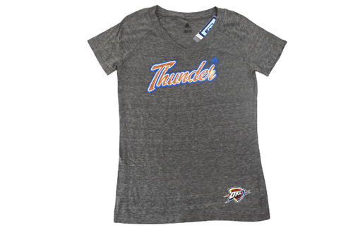 adidas Womens NBA Oklahoma City Thunder Basketball V-Neck Shirt NWT Large - Picture 1 of 6