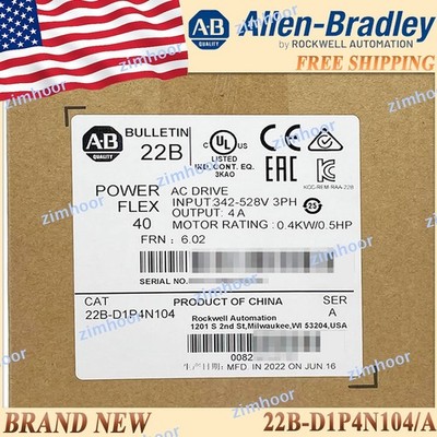 New in Box AB 22B-D1P4N104/A PowerFlex 22B-D1P4N104 serA AC Drive Free Ship US