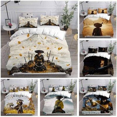 Cosplay Ghost of Yotei 3D Bettbezug Bettwäsche Set Kissenbezug Quilt Single