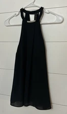 Guess Black Halter Sleeveless Flowy Top Size XS With Silver Accent Elena