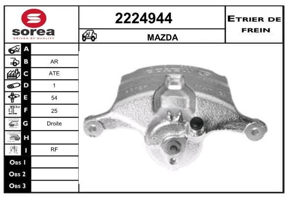 Étrier de frein Mazda 3 1.5 D et 2.0 essence pièce de rechange pour étrier arrière