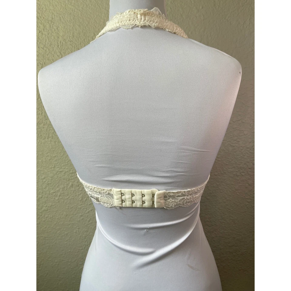 Gilly Hicks Cream Lace Halter Bralette - Elegant Sexy Lingerie Top - Image 3 of 4