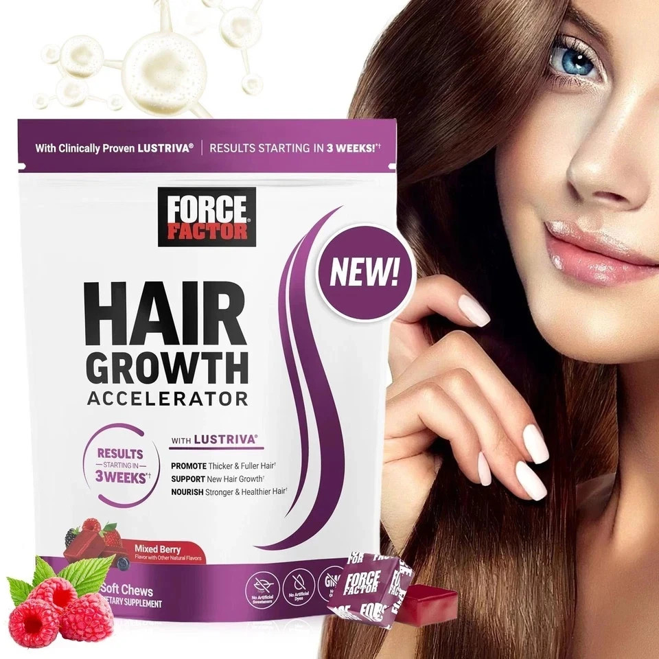 Force Factor Hair Growth Accelerator Soft Chews, Hair Growth Vitamins For Women