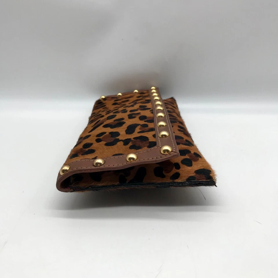 Bolso de Mano Beverly Feldman Marrón Tachonado Estampado Leopardo Foto 4 de 4