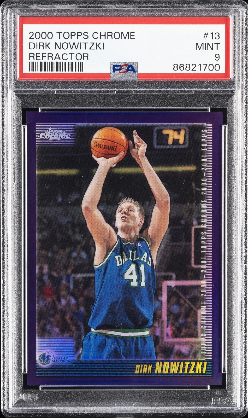2000 TOPPS CHROME REFRACTOR #13 DIRK NOWITZKI PSA 9