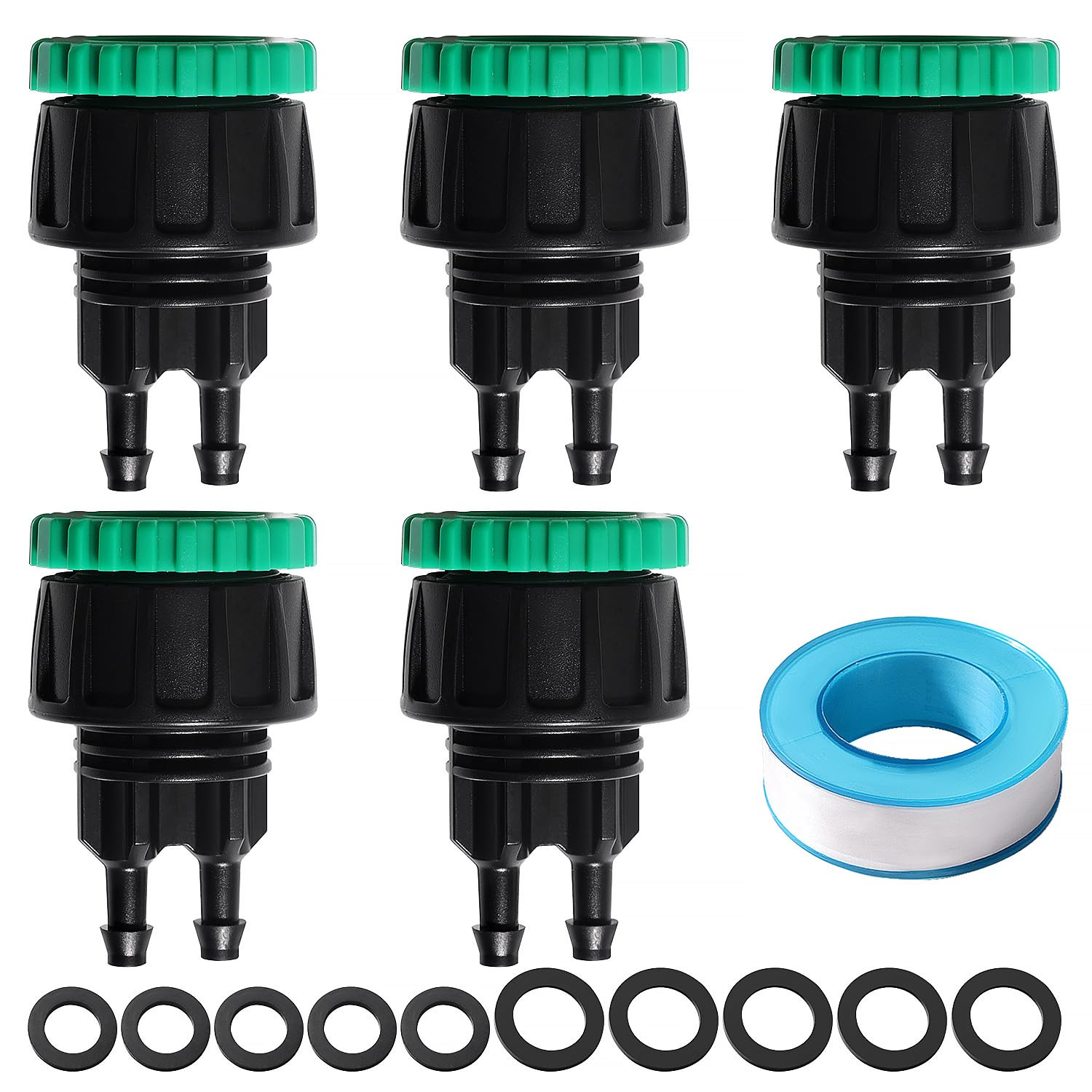 5 PCS G1/2 G3/4 to 4/7 Mm Irrigation Quick Connector, 2 Way Micro Irrigation Ada