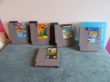 5 Nintendo games Three stooges golf TMNT teenage simpsons bart vs festers quest