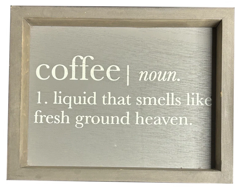 Letrero de caja de sombra de definición de café de madera para colgar o sobremesa. Foto 3 de 4