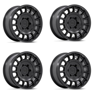 Set 4 Black Rhino BR015 Voll 17x8.5 Matte Black Wheels 5x4.5 17'' 25mm Rims