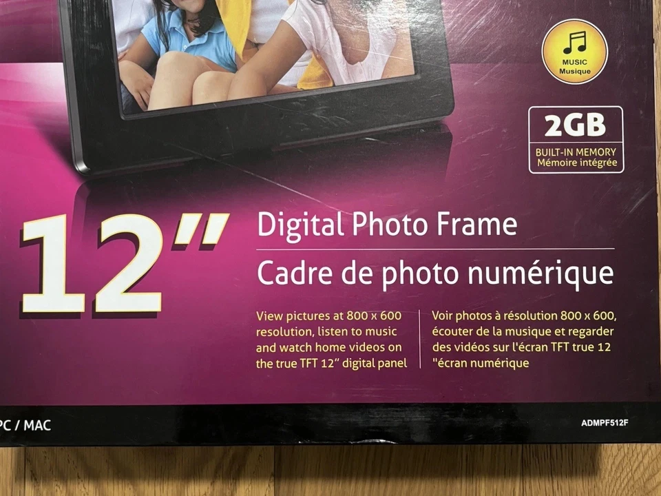 Aluratek 12” Digital Photo Frame Black New In Box - Image 3 of 4